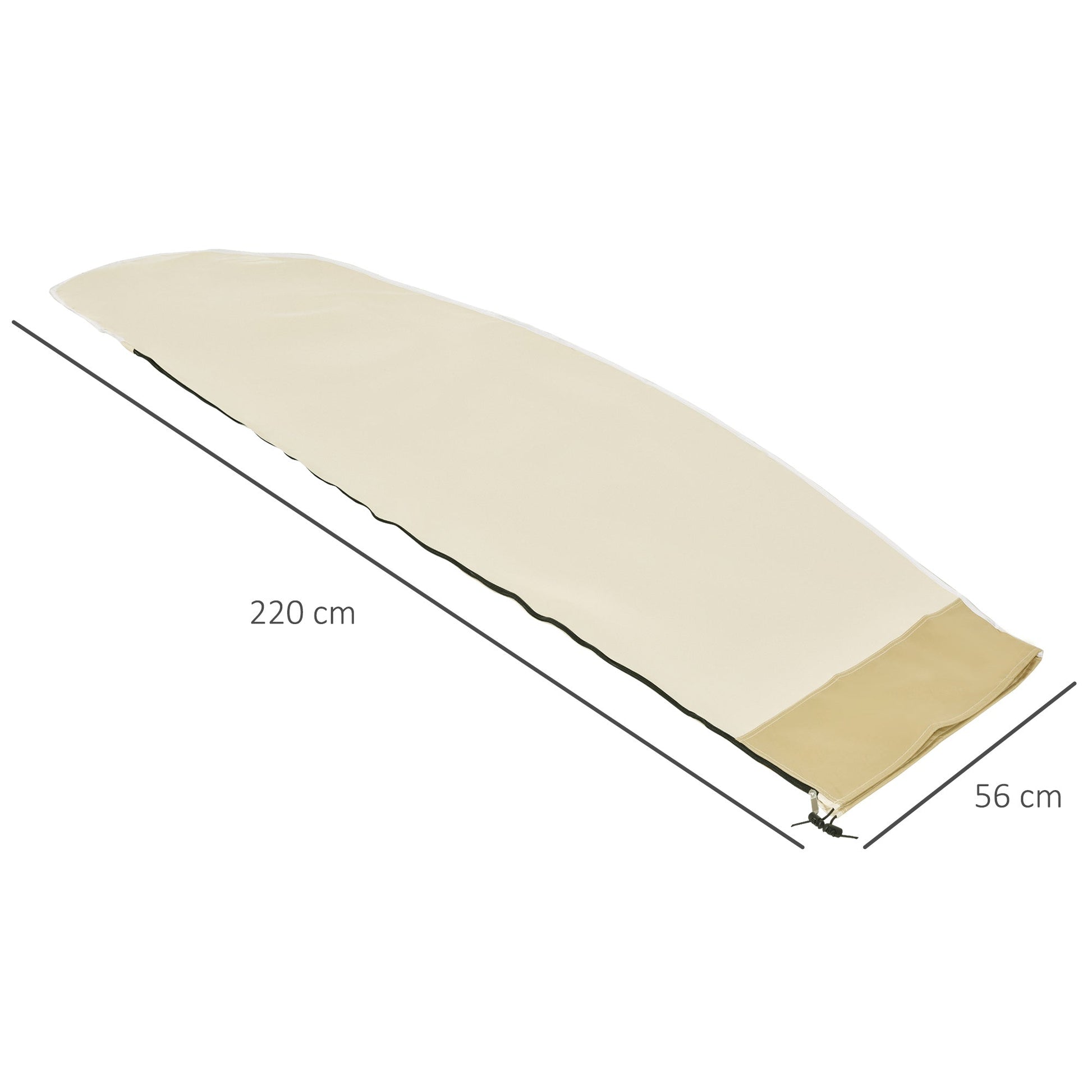 Outsunny Capa Protetora de Chapéu de Sol Ø56x220 cm Capa para Chapéu de Sol Resistente para Jardim com Zíper Tecido Oxford Bege - A minha loja
