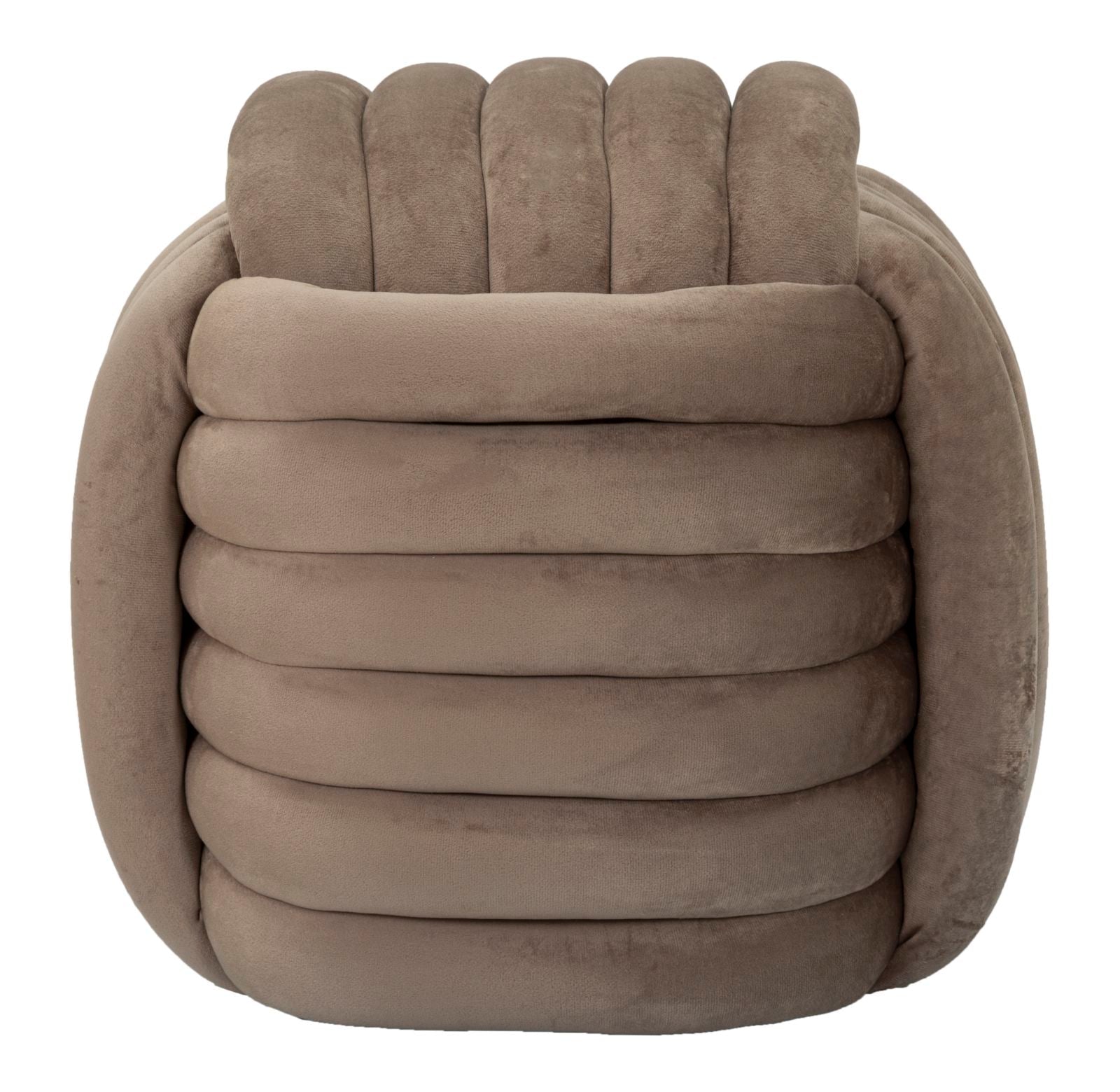 Puff Softy Cinza - Veludo Cinza Acastanhado - 45 cm x 45 cm x 45 cm - A minha loja