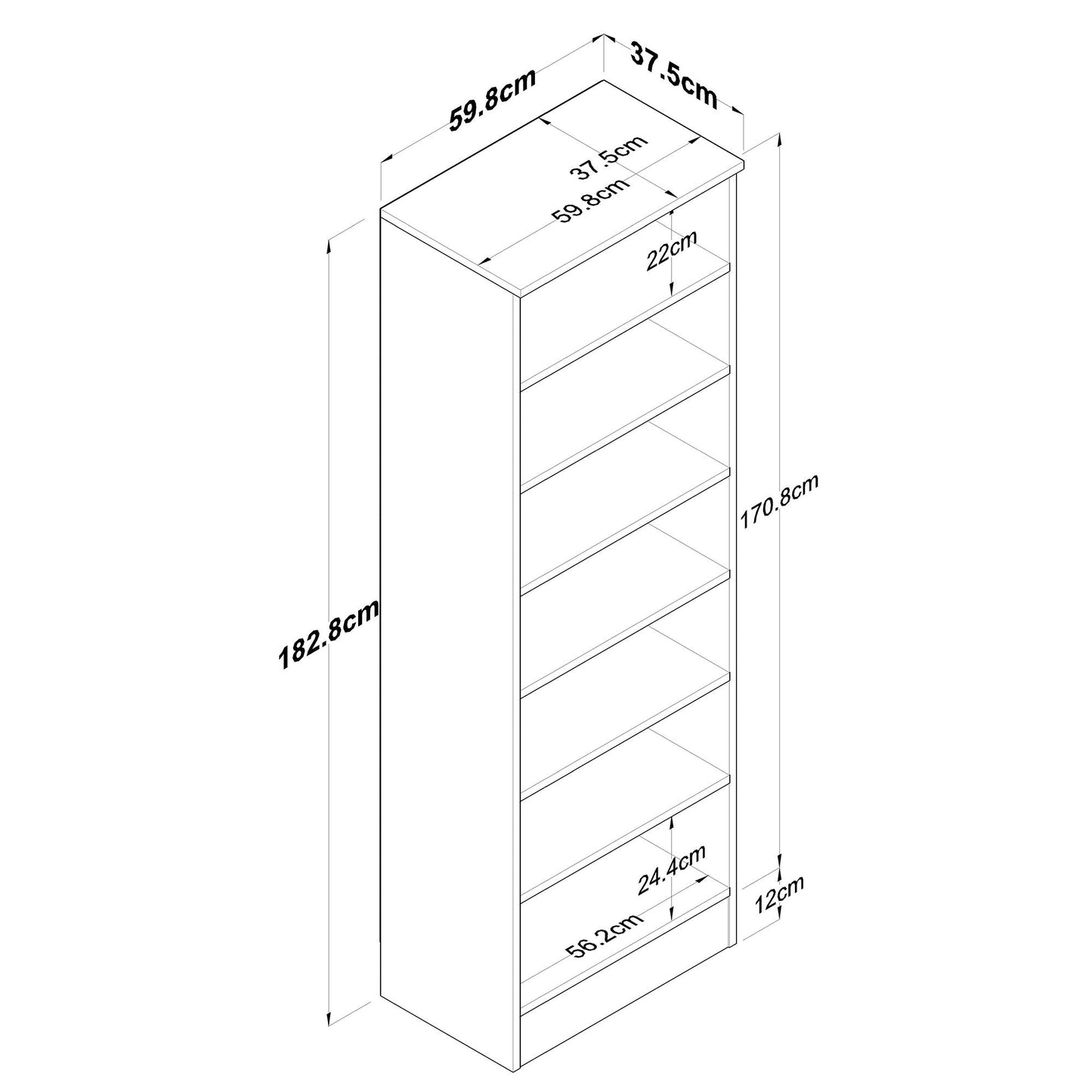 Roupeiro "Scandi" – Nogueira e Branco – 59.8 x 182.8 x 37.5 cm – Design Moderno e Funcional - A minha loja