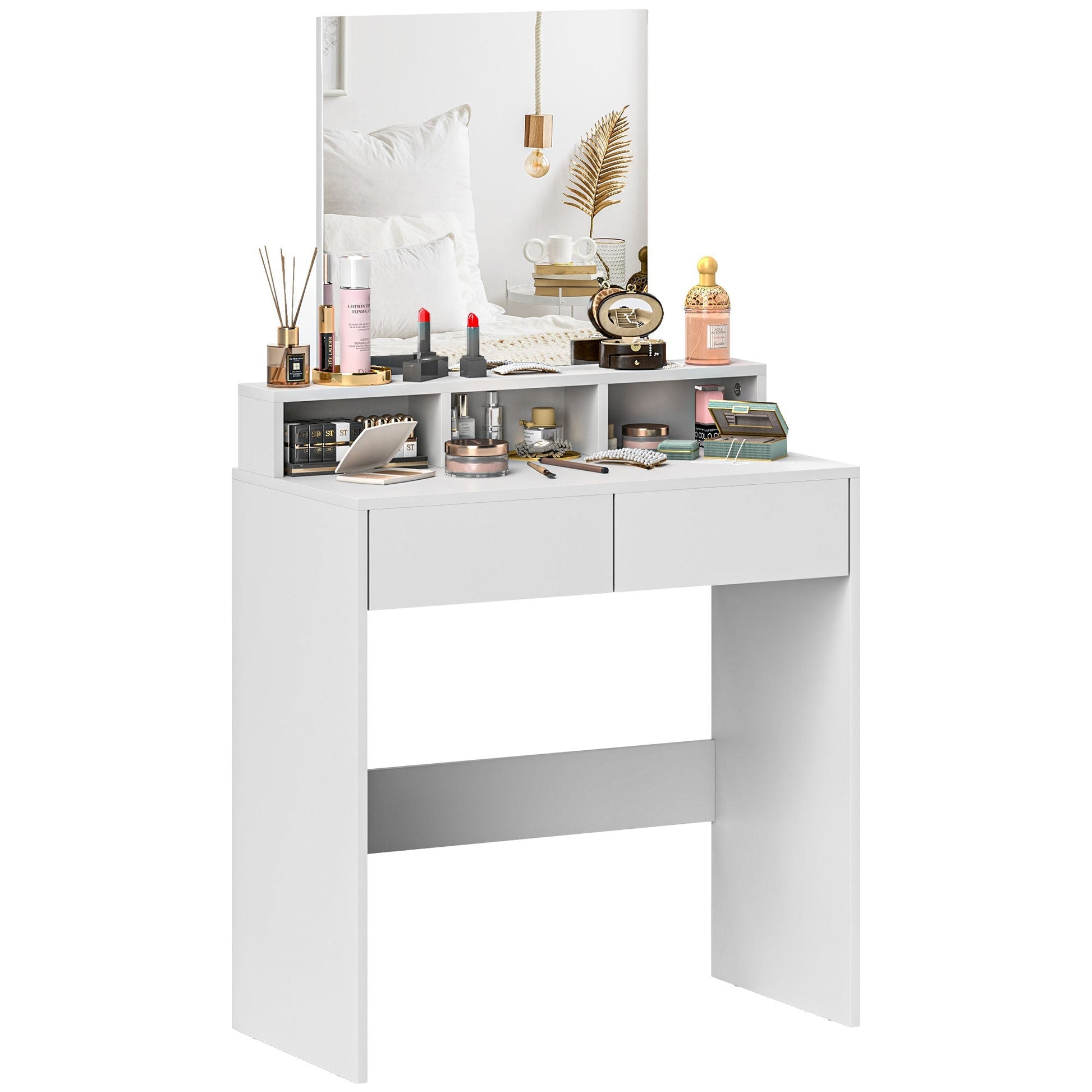 Toucador de Maquilhagem "Astrid" – 75x38x135 cm – Branco - A minha loja