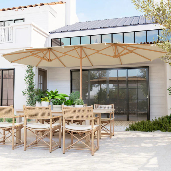 Guarda-Sóis Duplos – Sombra Extra para Jardins e Piscinas