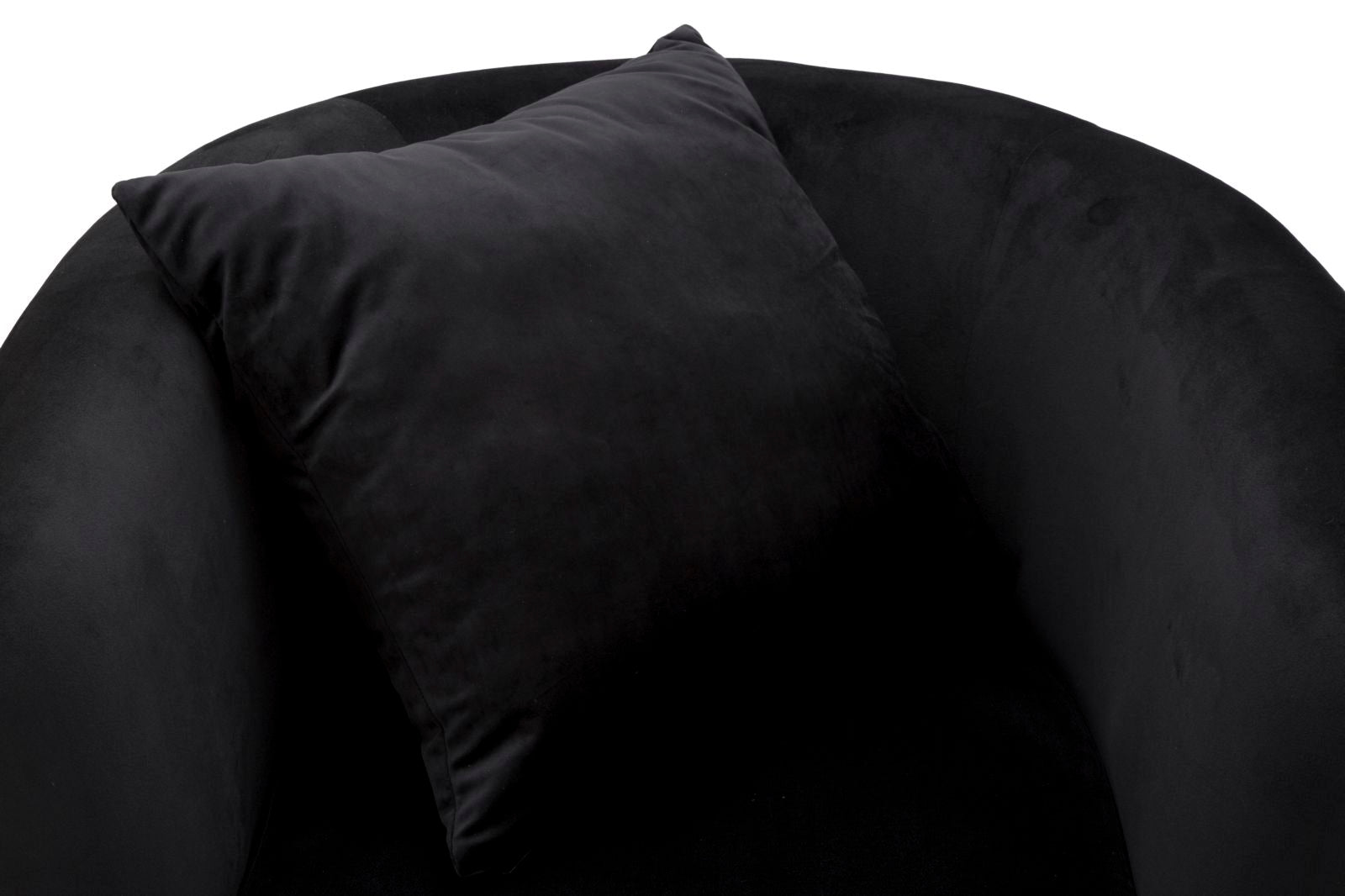 Poltrona "Bucarest" - 76 x 74 x 71 cm - Preto e Dourado | Em Veludo com Estrutura Metálica
