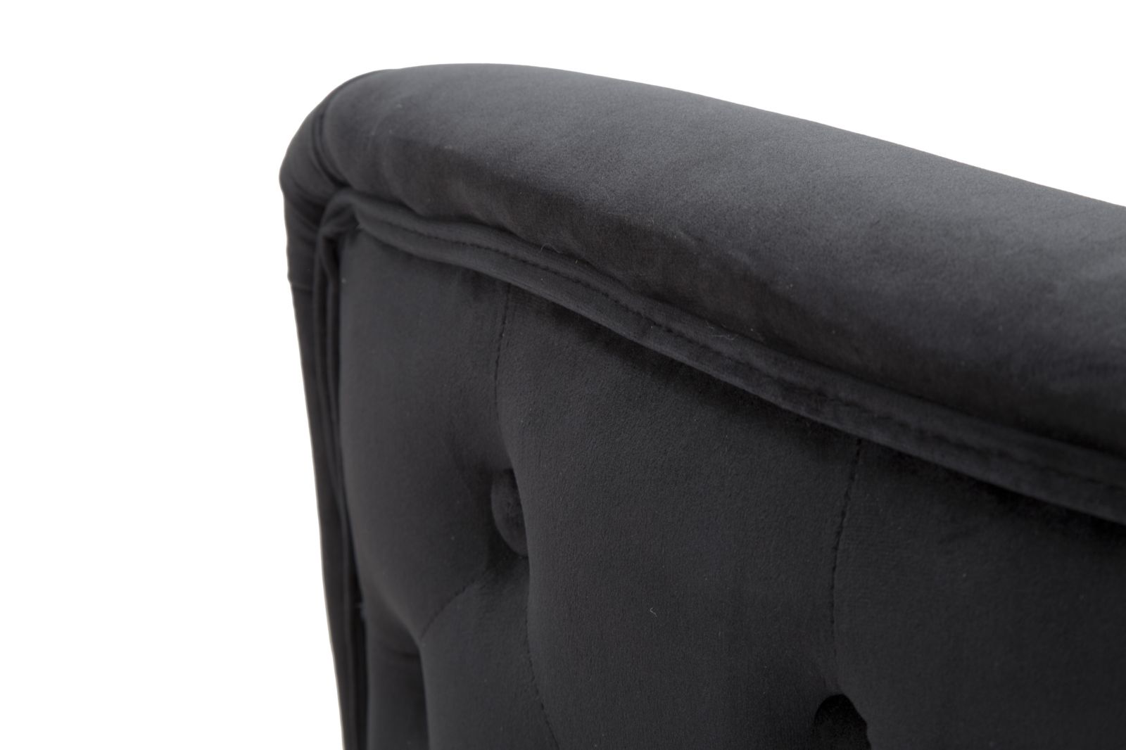 Poltrona "Bucarest" - 76 x 74 x 71 cm - Preto e Dourado | Em Veludo com Estrutura Metálica