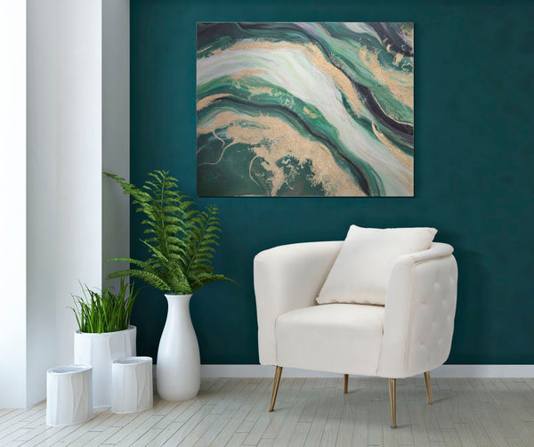 Poltrona "Bucarest" – Poltrona Estofada Creme com Pernas Douradas e Almofada (76 x 74 x 73 cm)