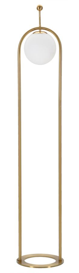 Candeeiro de Pé GLAMY ARC – Ø 28x168 cm – Dourado e Branco – Design Moderno