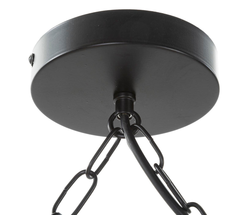 Candeeiro de Teto Boho Chic - Metal, Bambu e Corda - 120 cm - 6 Pontos de Luz