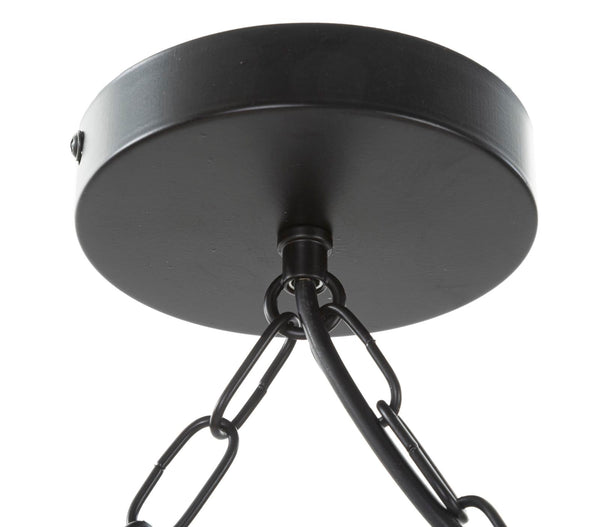Candeeiro de Teto Boho Chic - Metal, Bambu e Corda - 120 cm - 6 Pontos de Luz