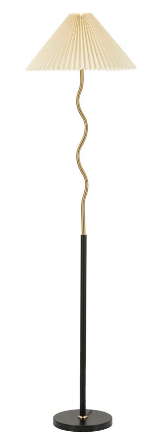 Candeeiro de Pé "Closy" Preto e Dourado – Ø46x172 cm
