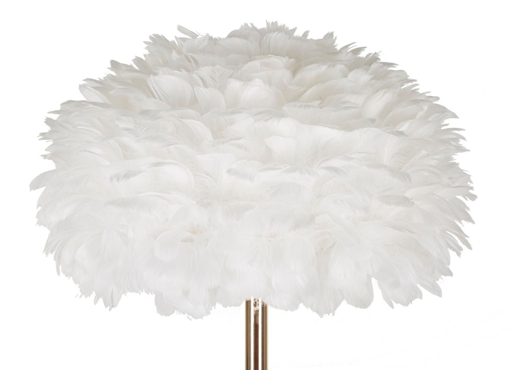 Candeeiro de Pé "Feathers Slim" – Ø43x170 cm – Branco e Dourado