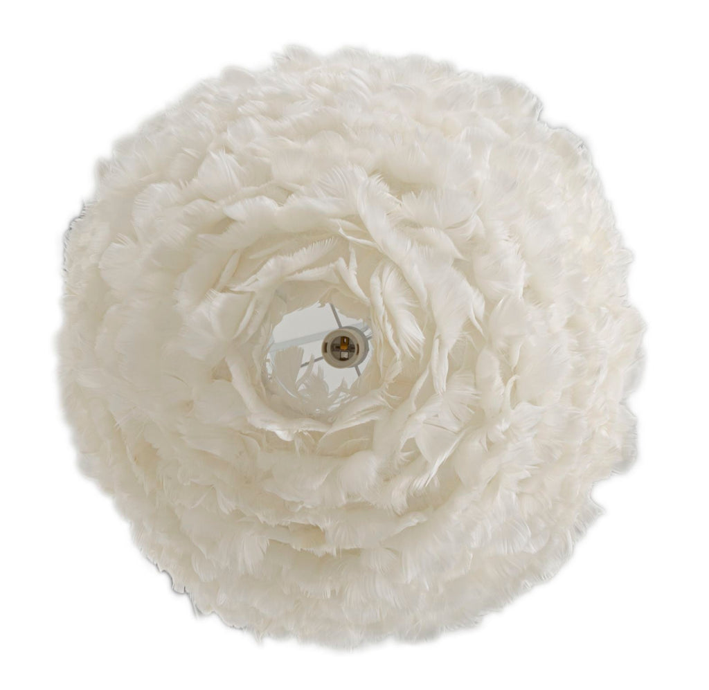 Candeeiro de Teto "Feather" Branco – Ø60x30 cm (altura com cabo 110 cm)