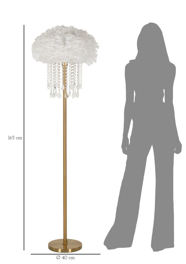 Candeeiro de Pé "Diamon" Dourado – Ø40x165 cm
