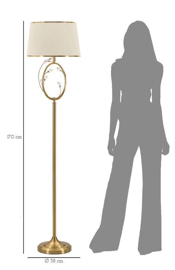 Candeeiro de Pé "Versailles" Dourado – Ø38x170 cm