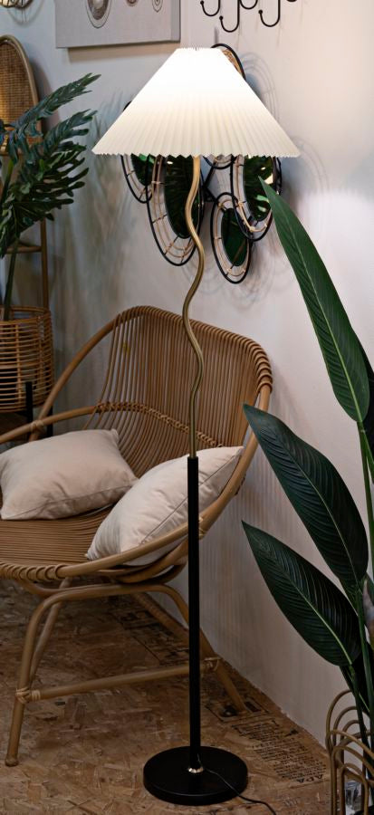 Candeeiro de Pé "Closy" Preto e Dourado – Ø46x172 cm