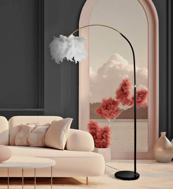 Candeeiro de Pé "Plur" – 100x150-180 cm – Preto e Branco