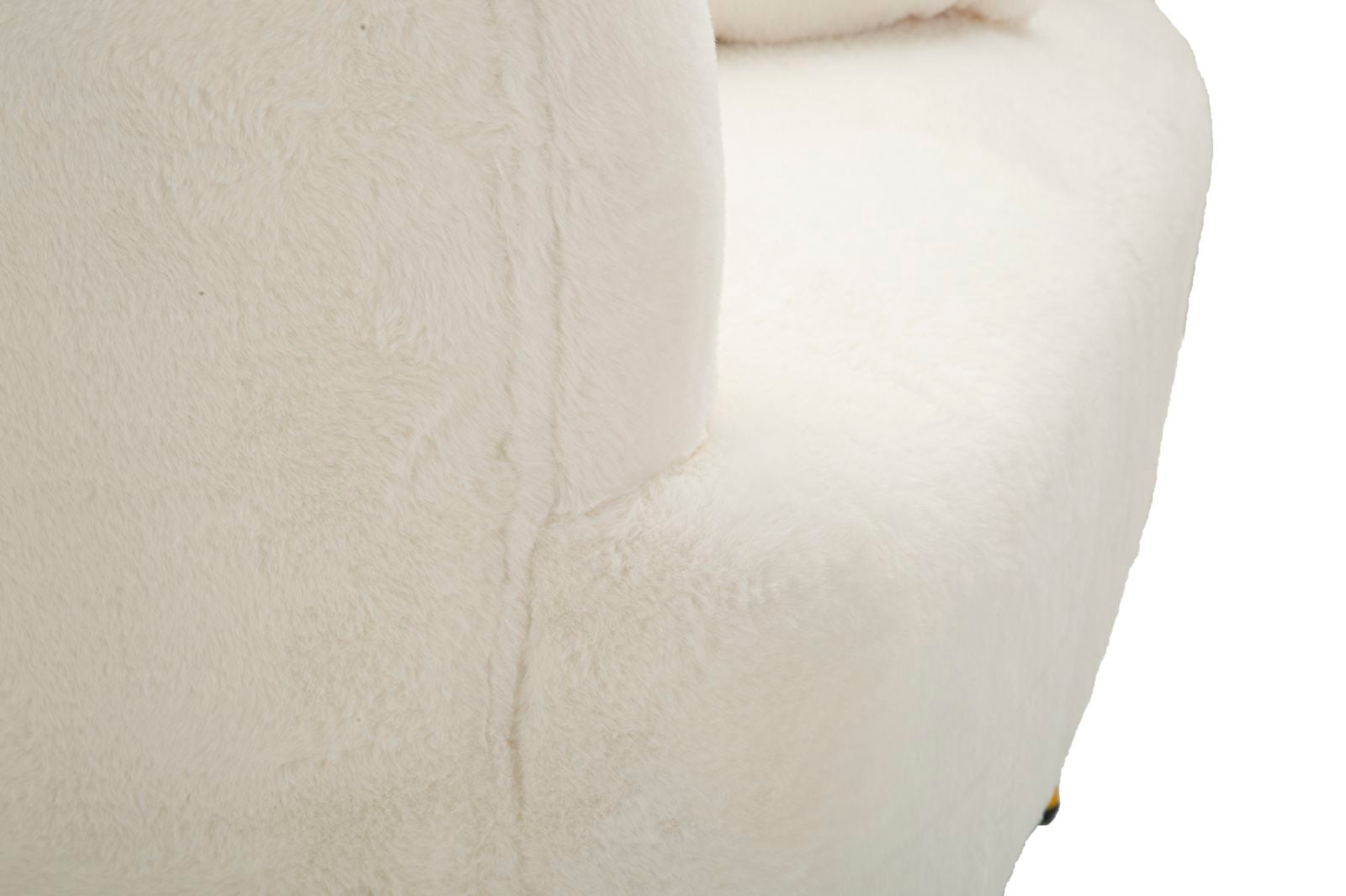Poltrona Glam Soffy em Pele Sintética – 73x66x78 cm – Branco e Dourado
