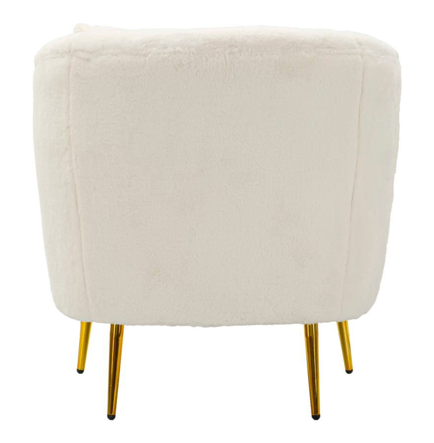 Poltrona Glam Soffy em Pele Sintética – 73x66x78 cm – Branco e Dourado