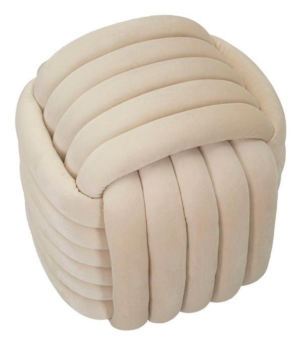 "Puff Softy Cream - Veludo Creme - 45 cm x 45 cm x 45 cm