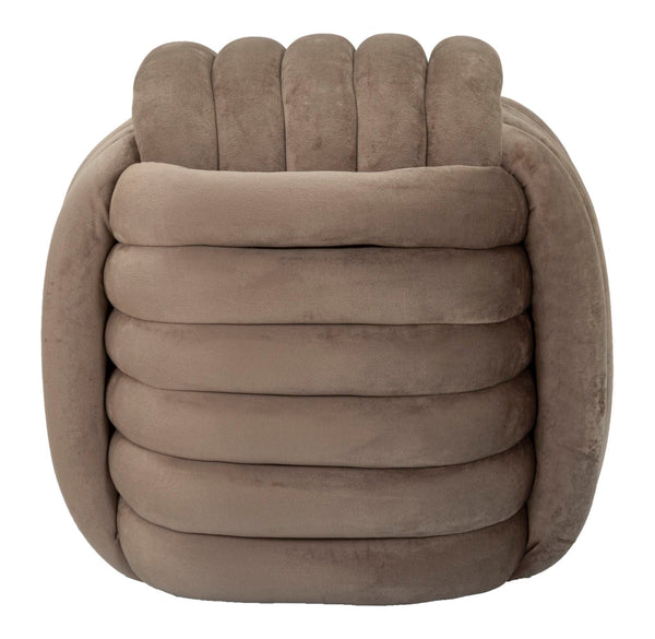 Puff Softy Cinza - Veludo Cinza Acastanhado - 45 cm x 45 cm x 45 cm