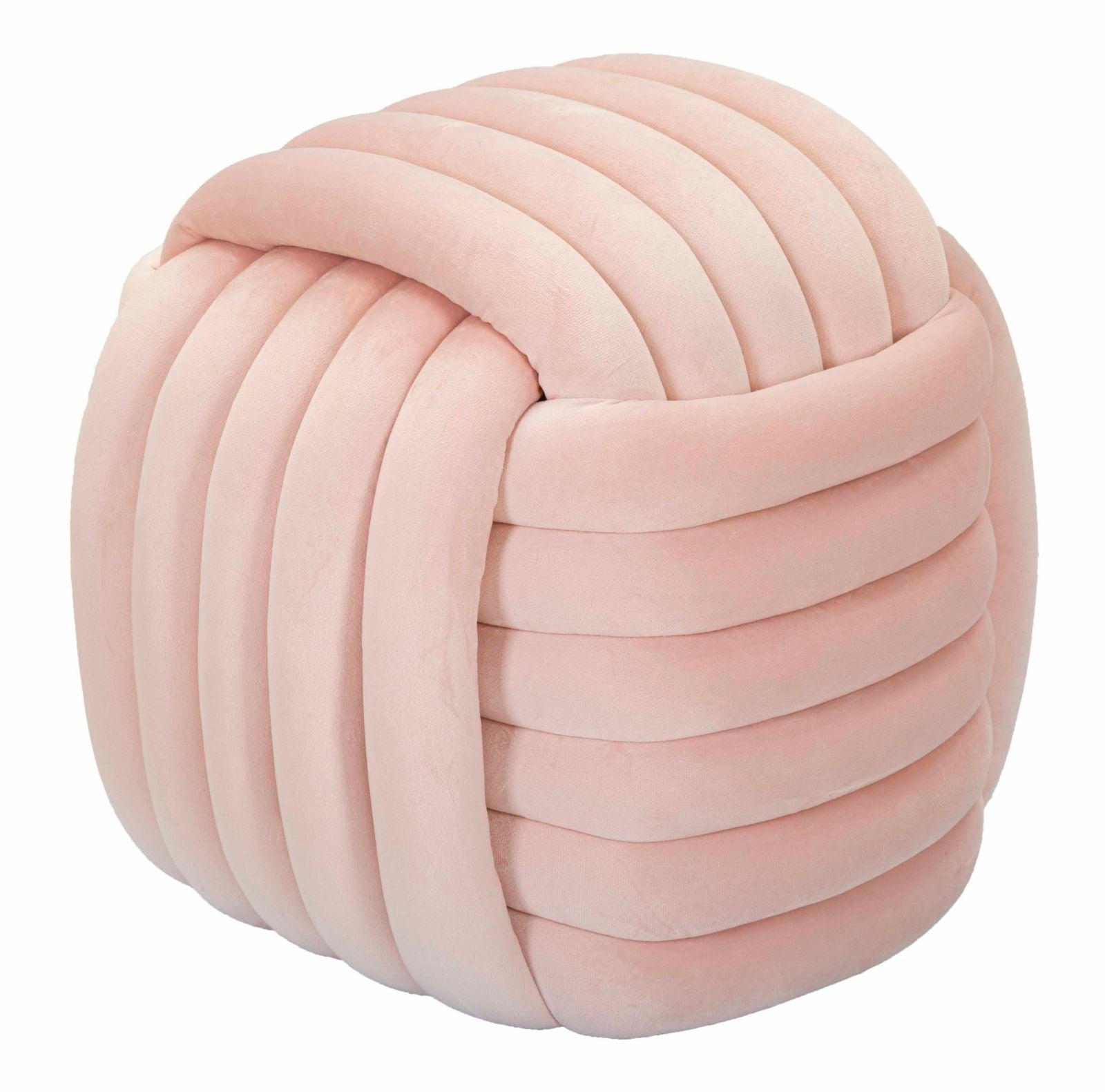 Puff Softy Pink - Veludo Rosa Claro - 45 cm x 45 cm x 45 cm