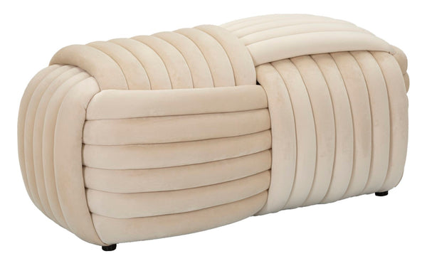 Puff Softy Cream - Veludo Creme - 90 cm x 45 cm x 45 cm