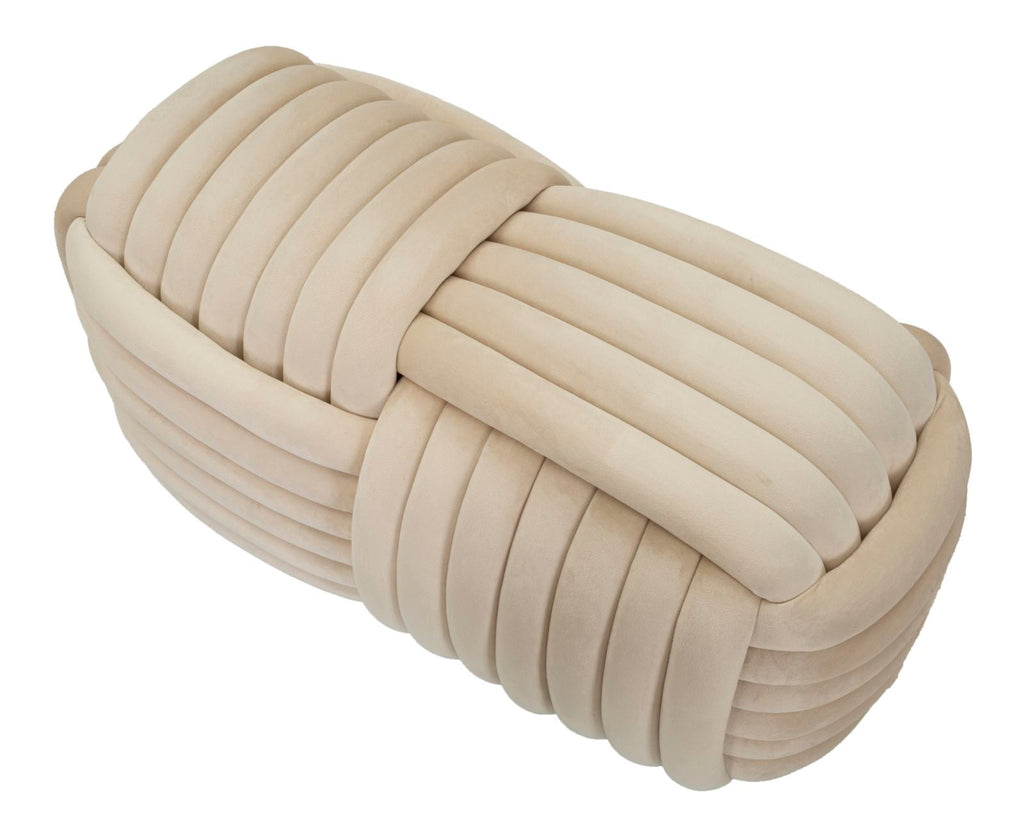 Puff Softy Cream - Veludo Creme - 90 cm x 45 cm x 45 cm