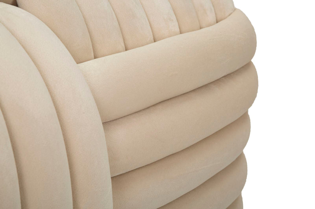 Puff Softy Cream - Veludo Creme - 90 cm x 45 cm x 45 cm