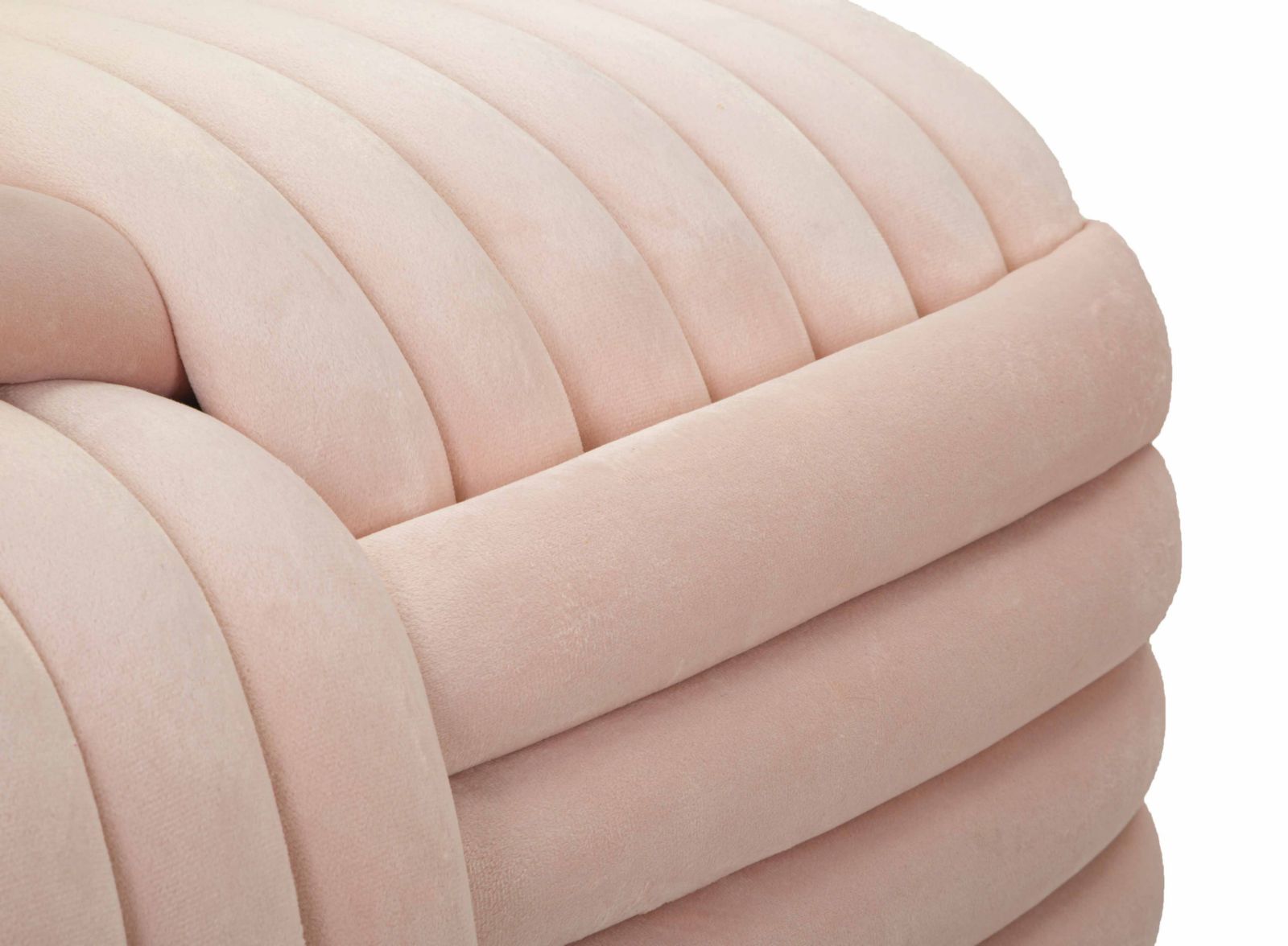 Puff Softy Pink - Veludo Rosa - 90 cm x 45 cm x 45 cm