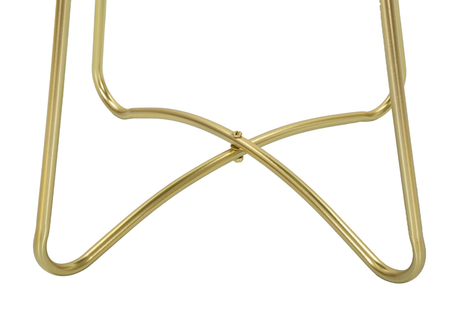 Mesa de Centro Greent - Metal Verde com Pernas Douradas - Ø 45 cm x 59 cm