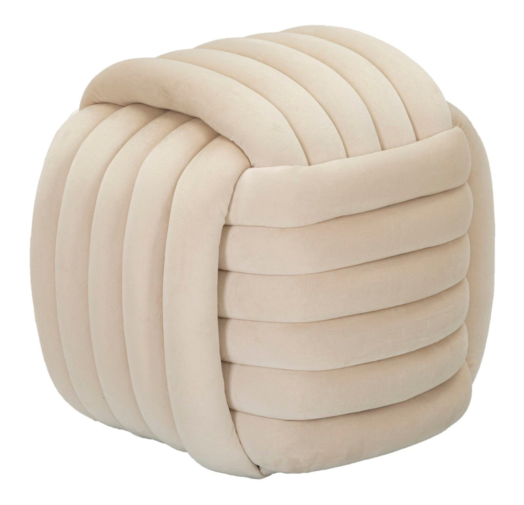 "Puff Softy Cream - Veludo Creme - 45 cm x 45 cm x 45 cm