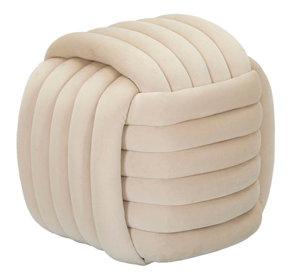 "Puff Softy Cream - Veludo Creme - 45 cm x 45 cm x 45 cm