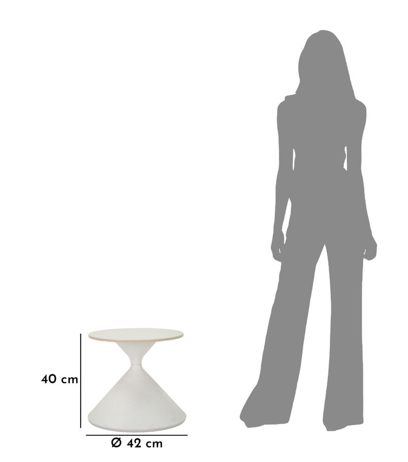 Mesa de Centro White - Base de Ferro e Topo Cerâmico Branco - Ø 42 cm x 40 cm