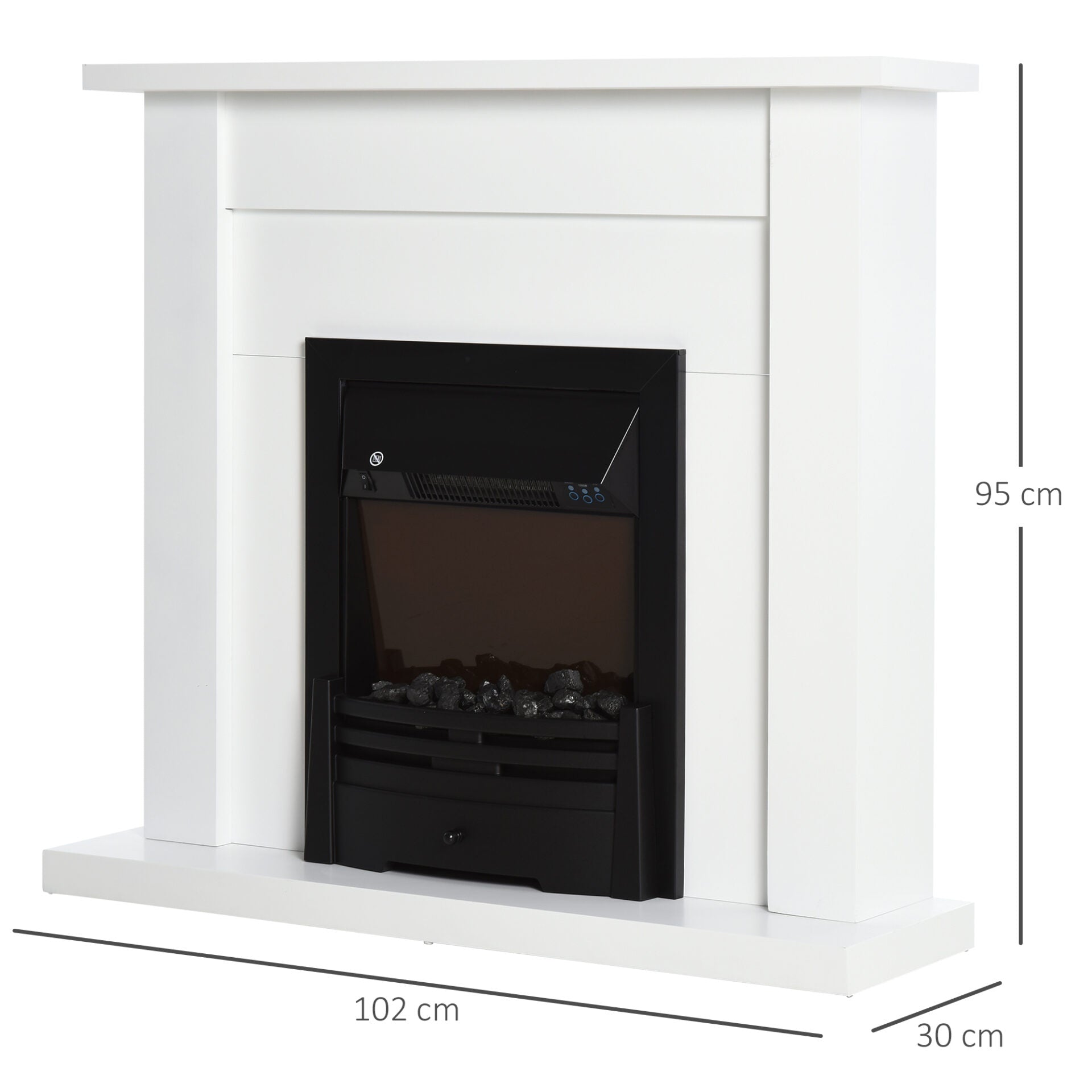 Lareira Elétrica Embutida com Temporizador e Chama/Lenha Realista - Design Moderno - Leva-Me Contigo - Móveis & Decoração