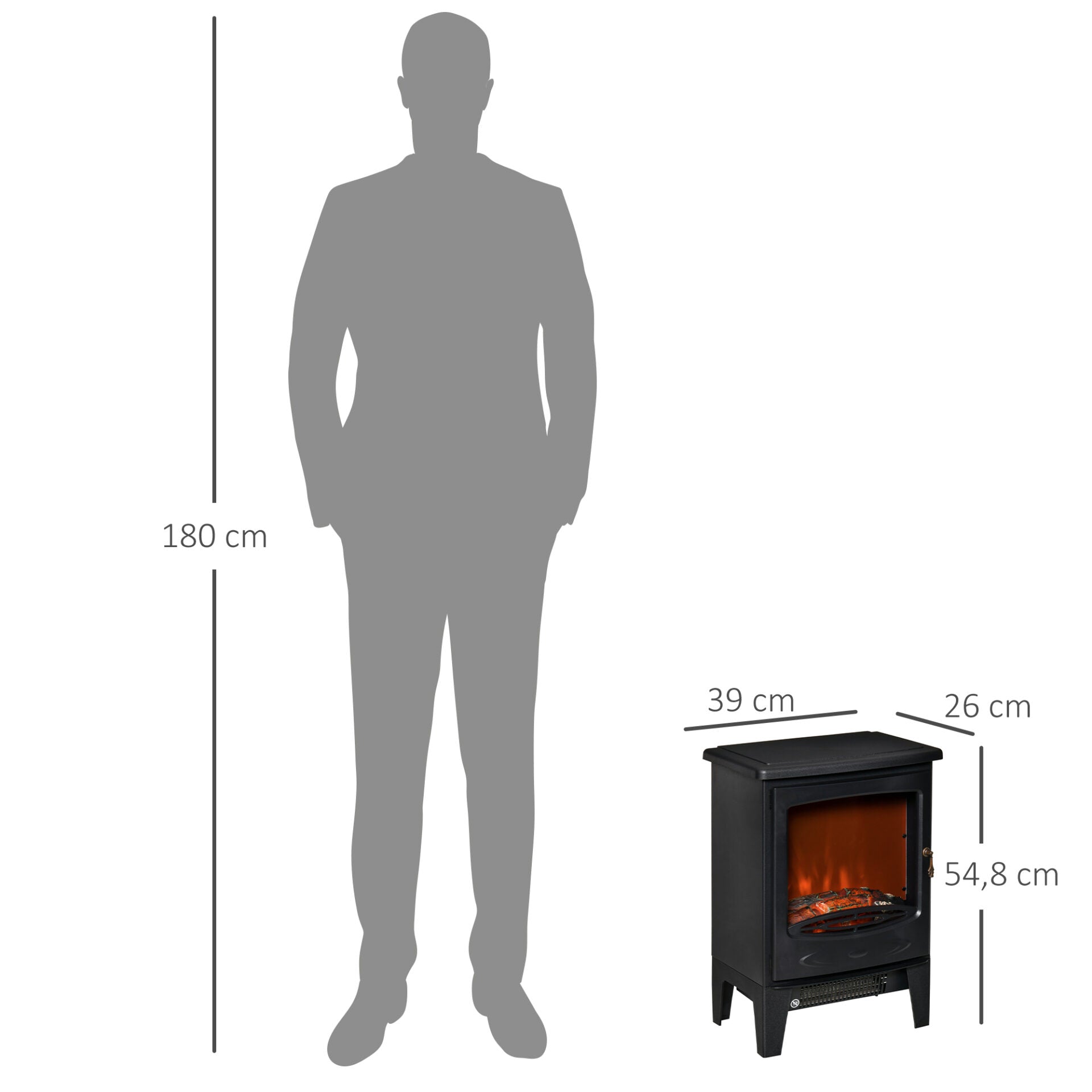 Lareira Elétrica Portátil de Aquecimento com Temperatura Ajustável e Chama Realista - Leva-Me Contigo - Móveis & Decoração