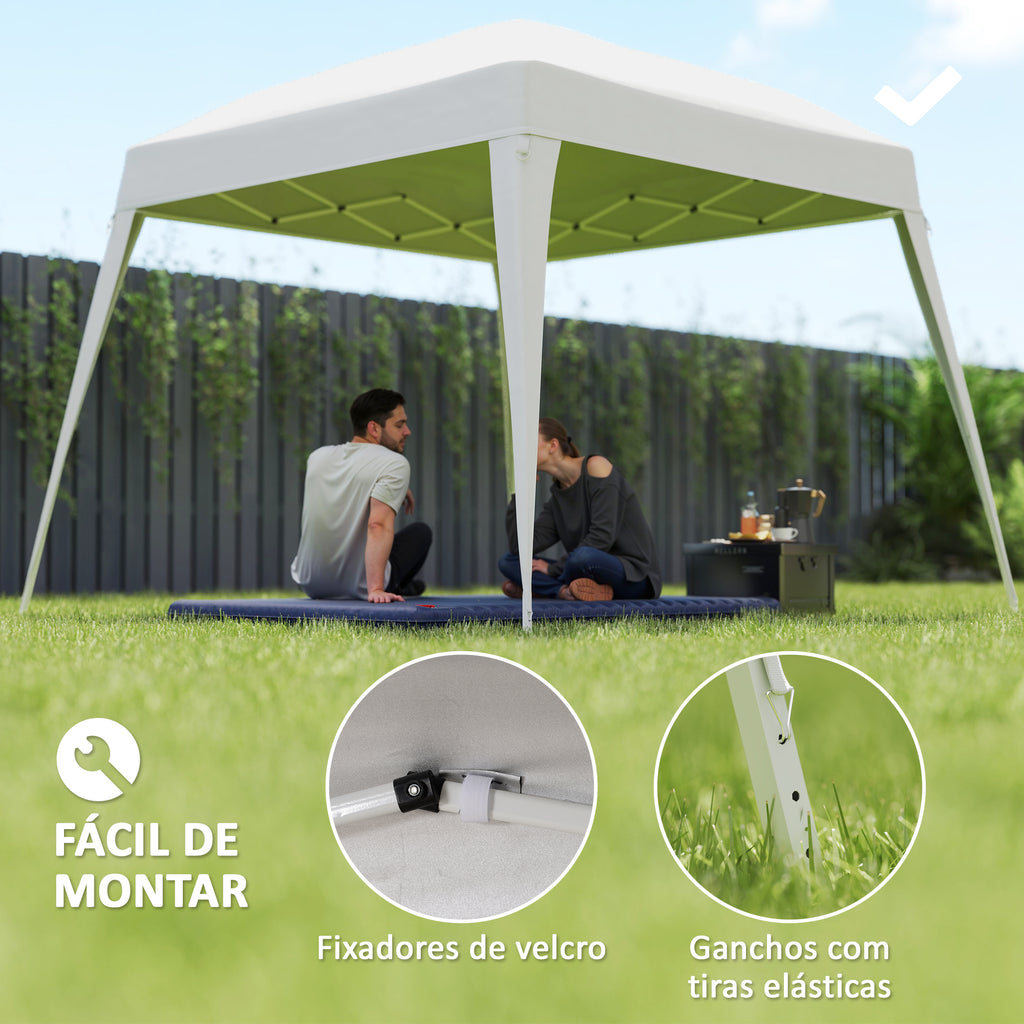 Toldo de Substituição para Tenda 3x3m Teto de Reposição para Tenda Dobrável de Jardim em Tecido Oxford com Proteção UPF 50+ Impermeável Fechos de Velcro e Ganchos Elásticos Branco