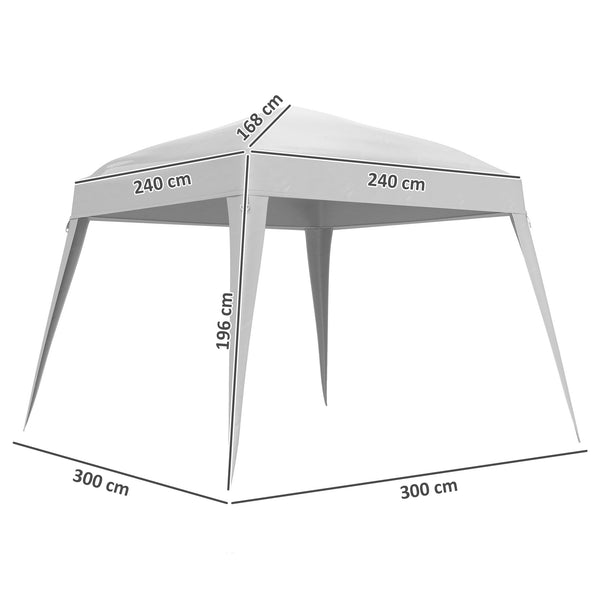 Toldo de Substituição para Tenda 3x3m Teto de Reposição para Tenda Dobrável de Jardim em Tecido Oxford com Proteção UPF 50+ Impermeável Fechos de Velcro e Ganchos Elásticos Branco