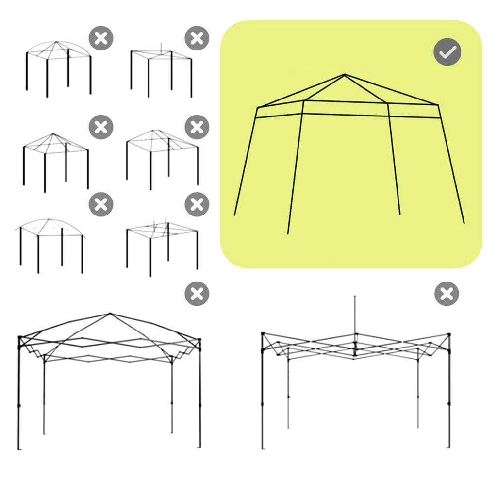 Toldo de Substituição para Tenda 3x3m Teto de Reposição para Tenda Dobrável de Jardim em Tecido Oxford com Proteção UPF 50+ Impermeável Fechos de Velcro e Ganchos Elásticos Branco