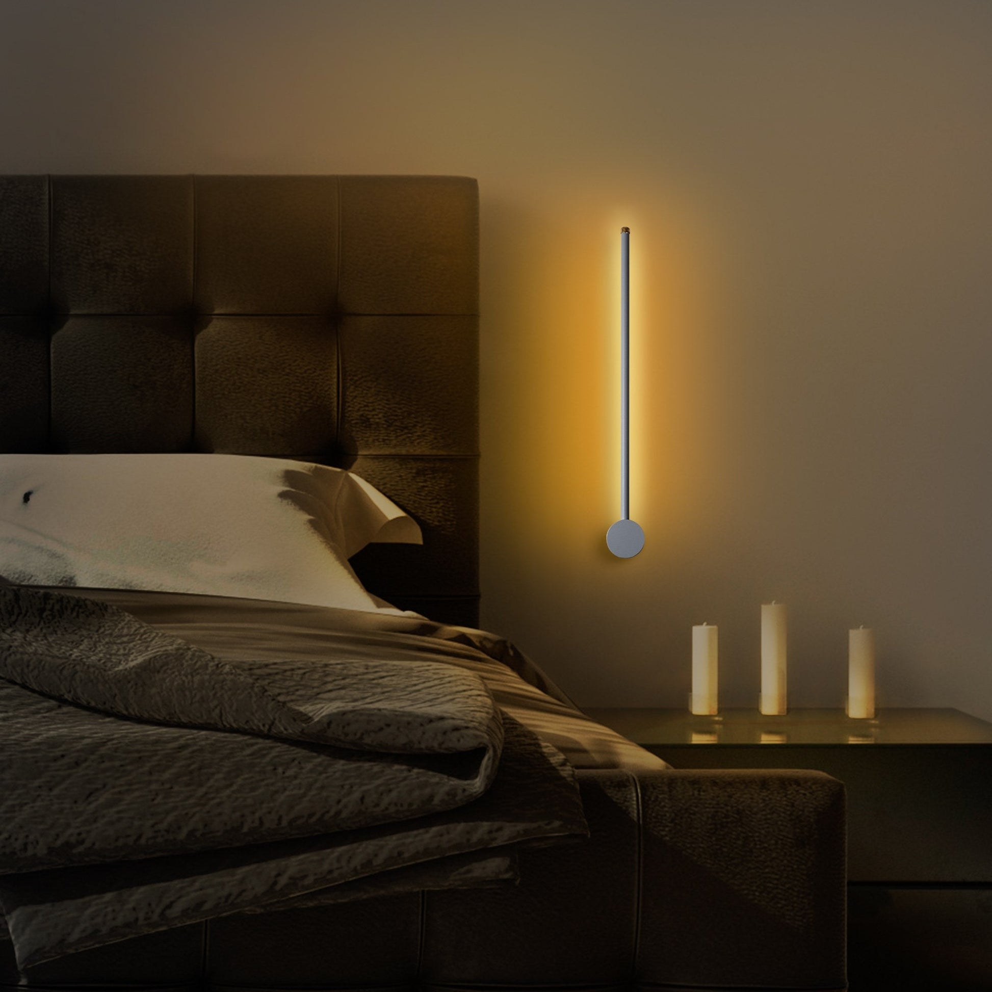 Candeeiro de Parede "Sword" – Cinzento – 62x10x7 cm – Design Moderno e Elegante