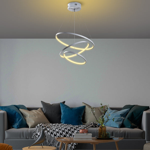Candeeiro de Teto LED "Simit" Regulável – Cinzento – 50x50x80 cm – Design Moderno