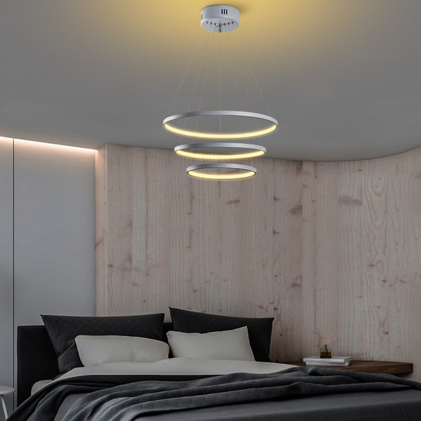 Candeeiro de Teto LED "Simit" Regulável – Cinzento – 50x50x80 cm – Design Moderno