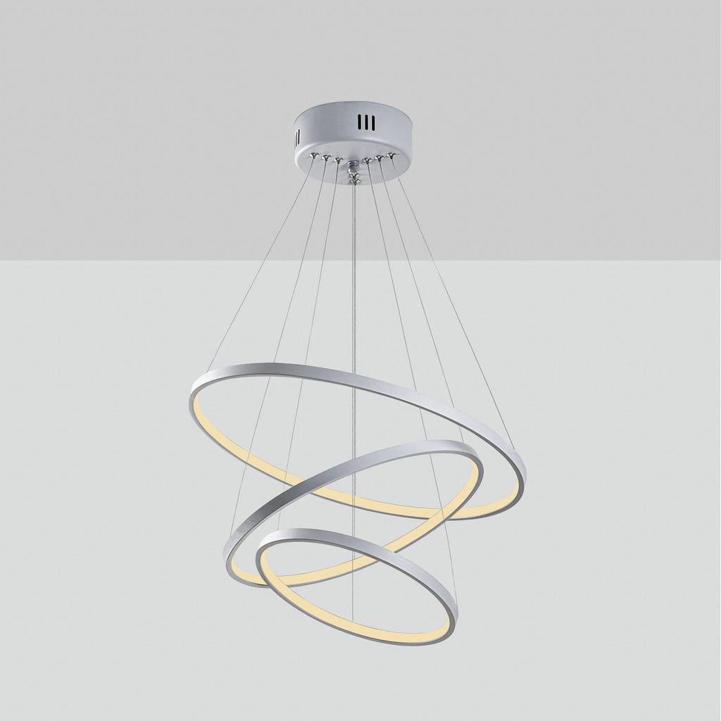 Candeeiro de Teto LED "Simit" Regulável – Cinzento – 50x50x80 cm – Design Moderno