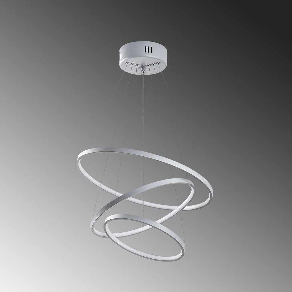 Candeeiro de Teto LED "Simit" Regulável – Cinzento – 50x50x80 cm – Design Moderno
