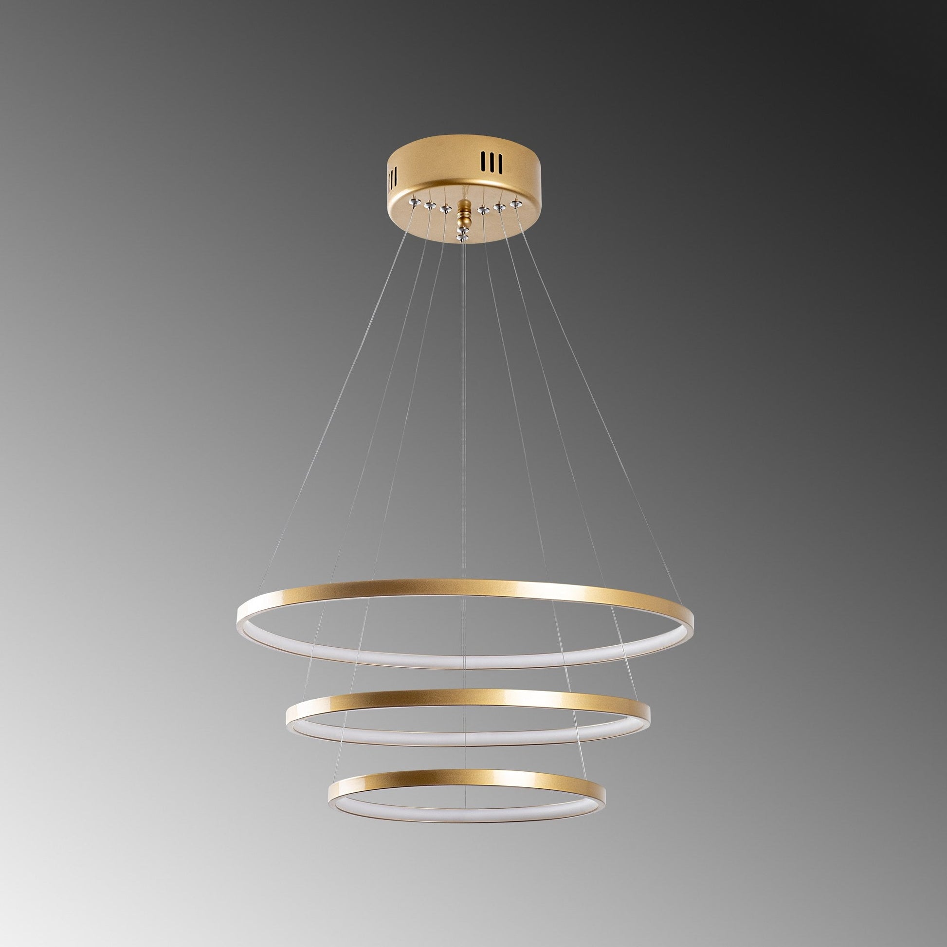 Candeeiro de Teto LED "Simit" Regulável – Dourado – 50x50x80 cm – Design Moderno