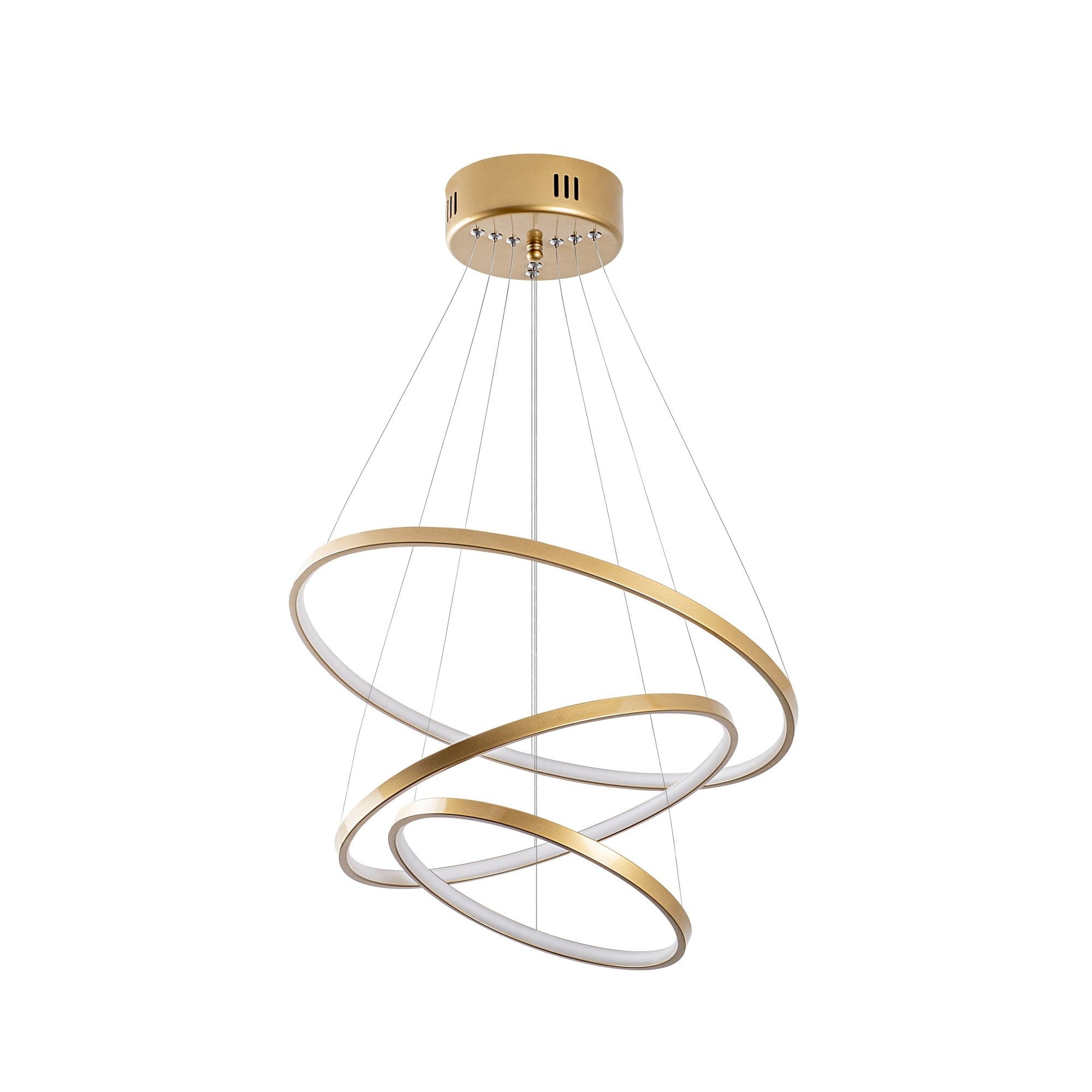 Candeeiro de Teto LED "Simit" Regulável – Dourado – 50x50x80 cm – Design Moderno