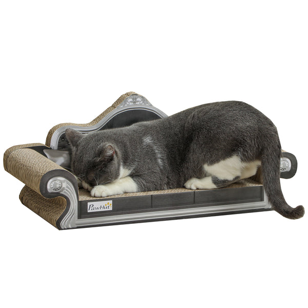 PawHut Sofá Arranhador para Gatos Arranhador para Gatos em Forma de Sofá com Erva para Gatos para Interior 56,5x24x26 cm Marrom