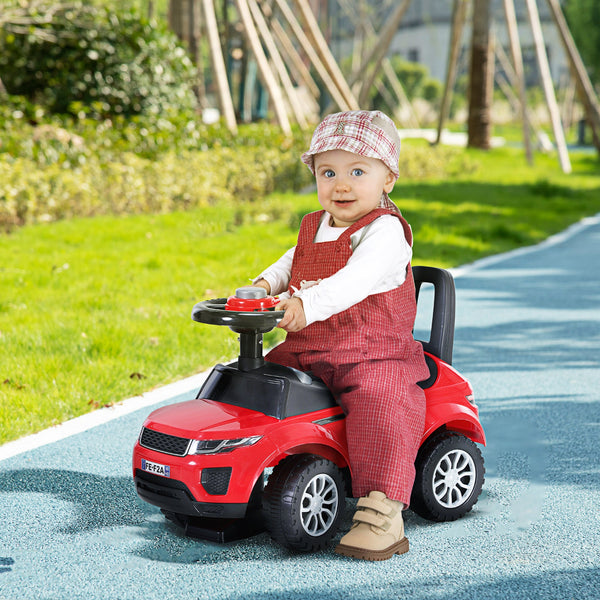 Quad andarilhos Carro Infantil sem Pedais para Bebê Estilo de Carreira de Andador de Brinquedo com Alto-falante 60x38x42cm Vermelho