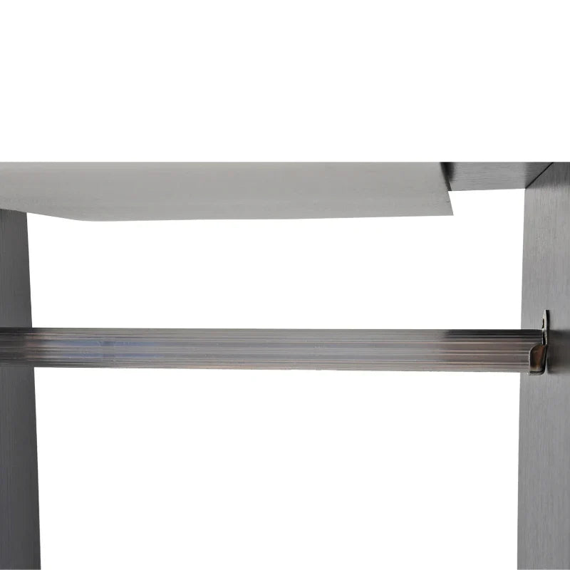 Roupeiro de Madeira Móvel Armário Roupeiro Aberto com 2 Barras para Pendurar e 3 Prateleiras Organizadoras para Dormitório 120x40x128cm Preto