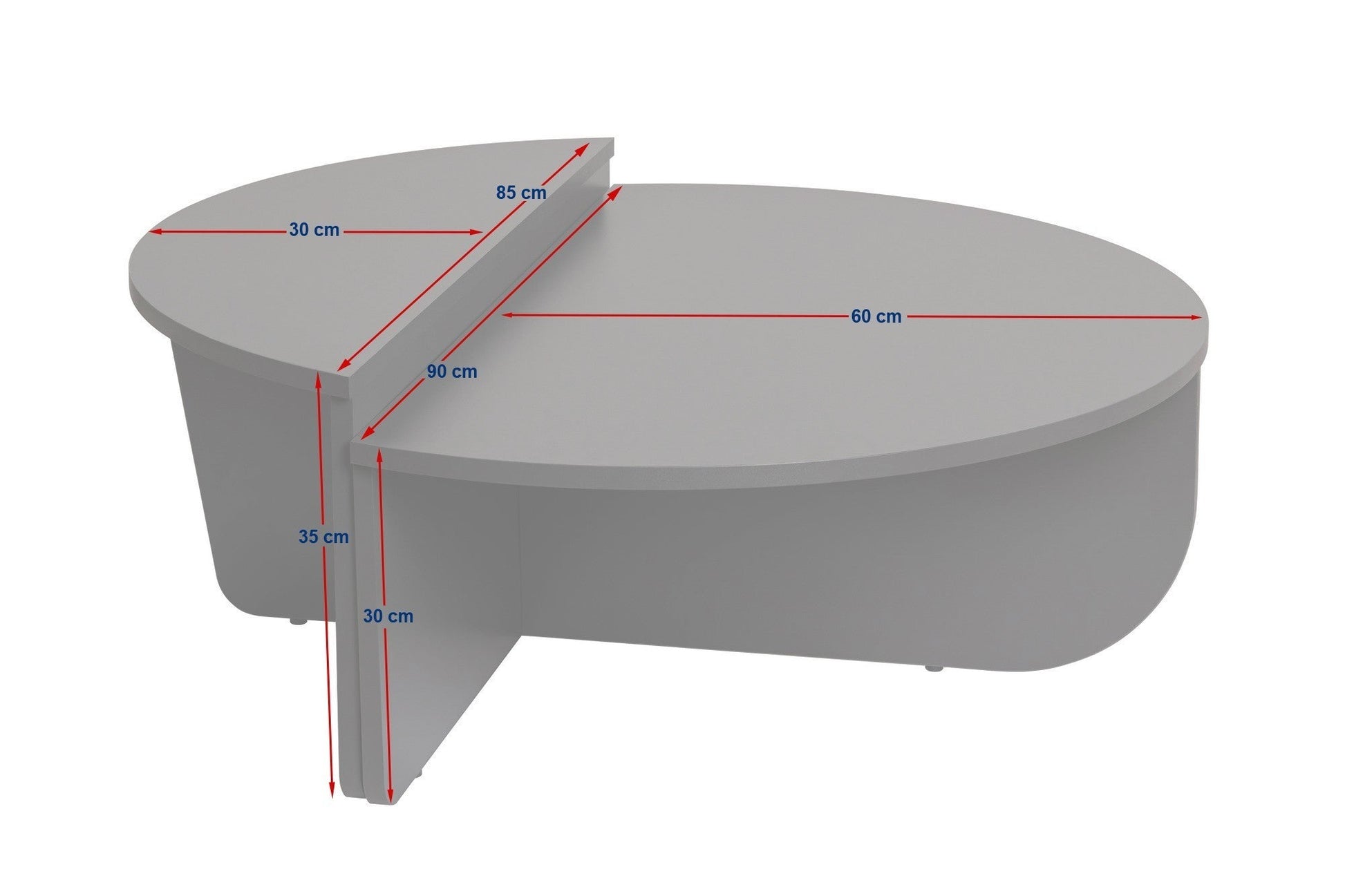 Mesa de Centro "Orion" – Branco, Conjunto Modular, 90x60x30 cm, Design Sofisticado