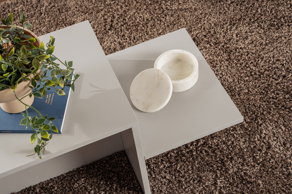 Mesa de Centro "Harmony" – Cinzento, 90x45x40 cm, Design Rústico Moderno