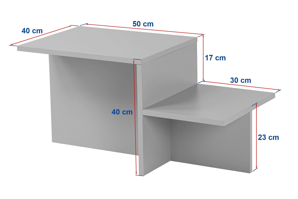 Mesa de Centro "Harmony" – Cinzento, 90x45x40 cm, Design Rústico Moderno
