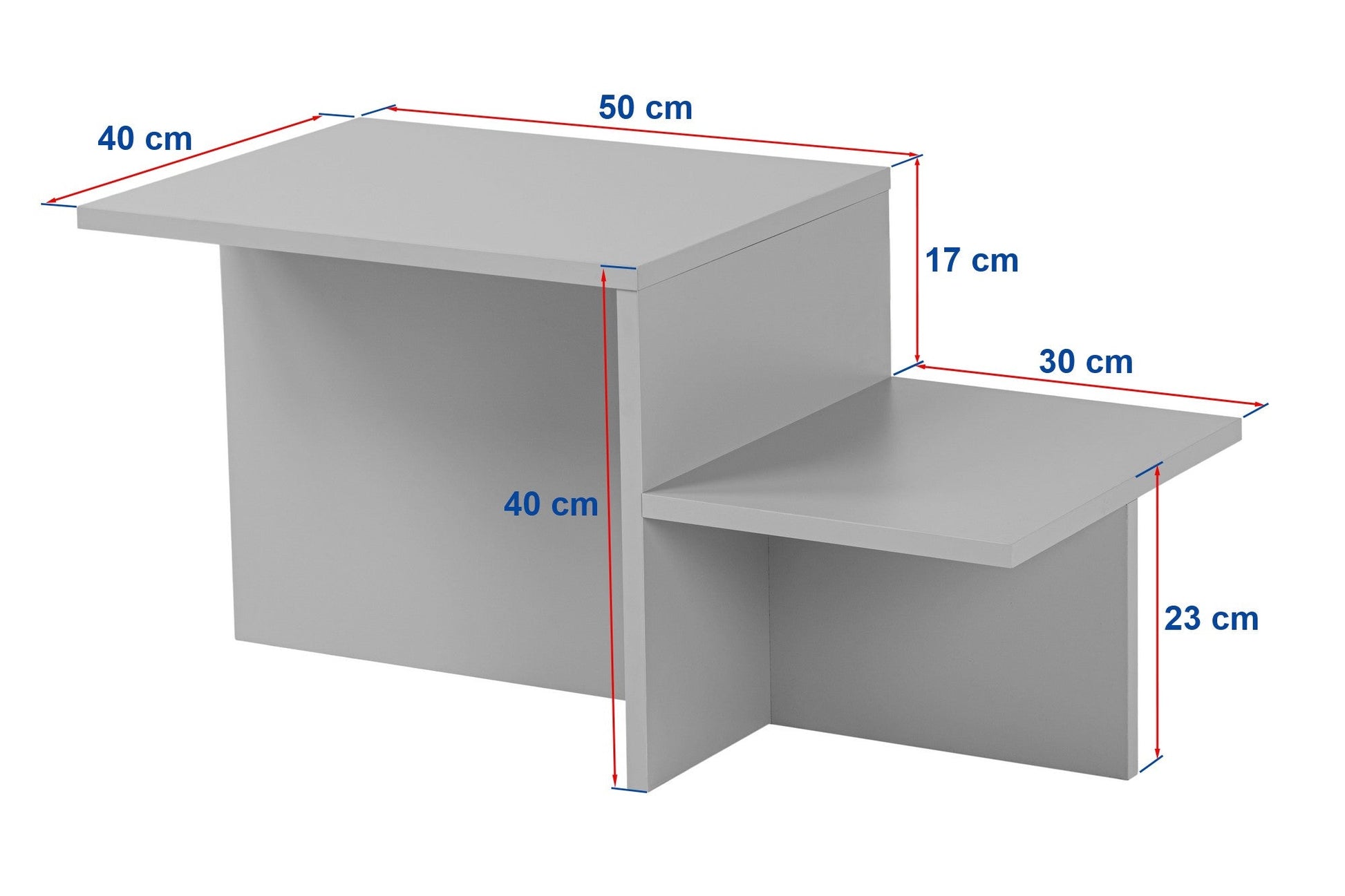 Mesa de Centro "Harmony" – Cinzento, 90x45x40 cm, Design Rústico Moderno